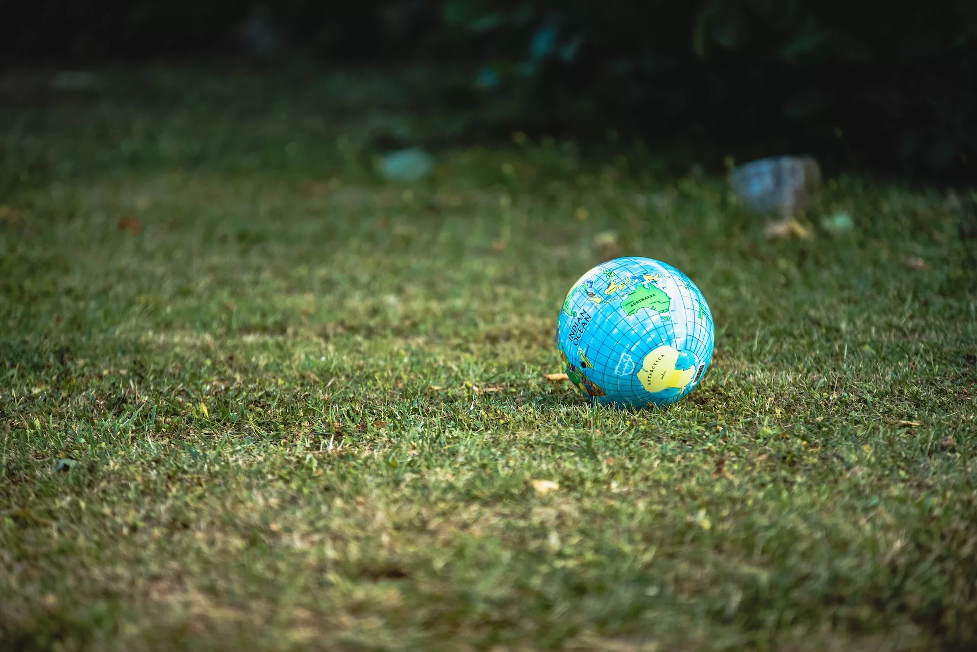 globe on green grass