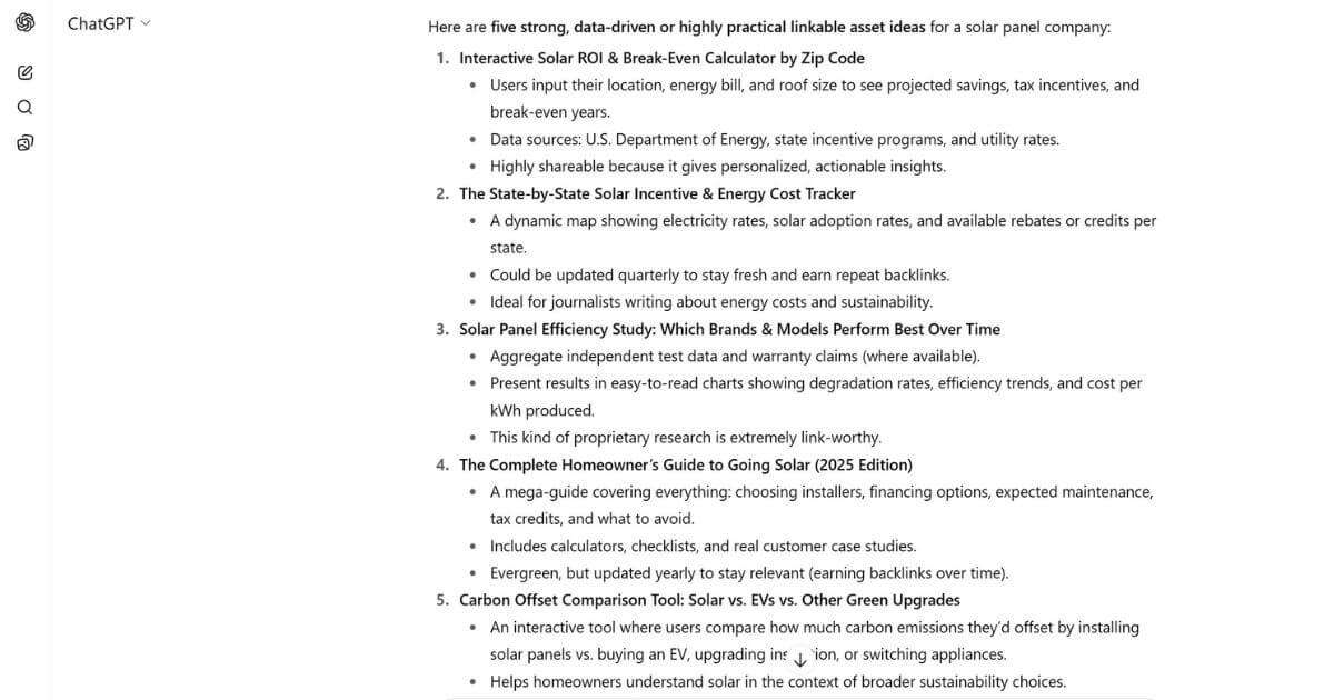 generating ideas with ChatGPT