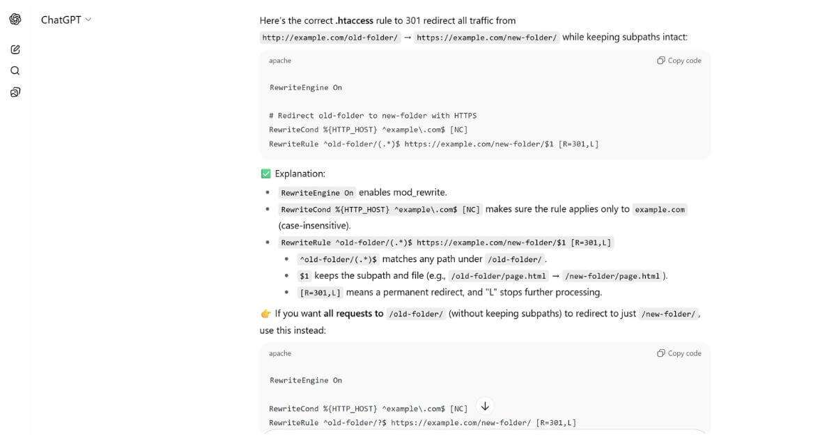 htaccess example with ChatGPT