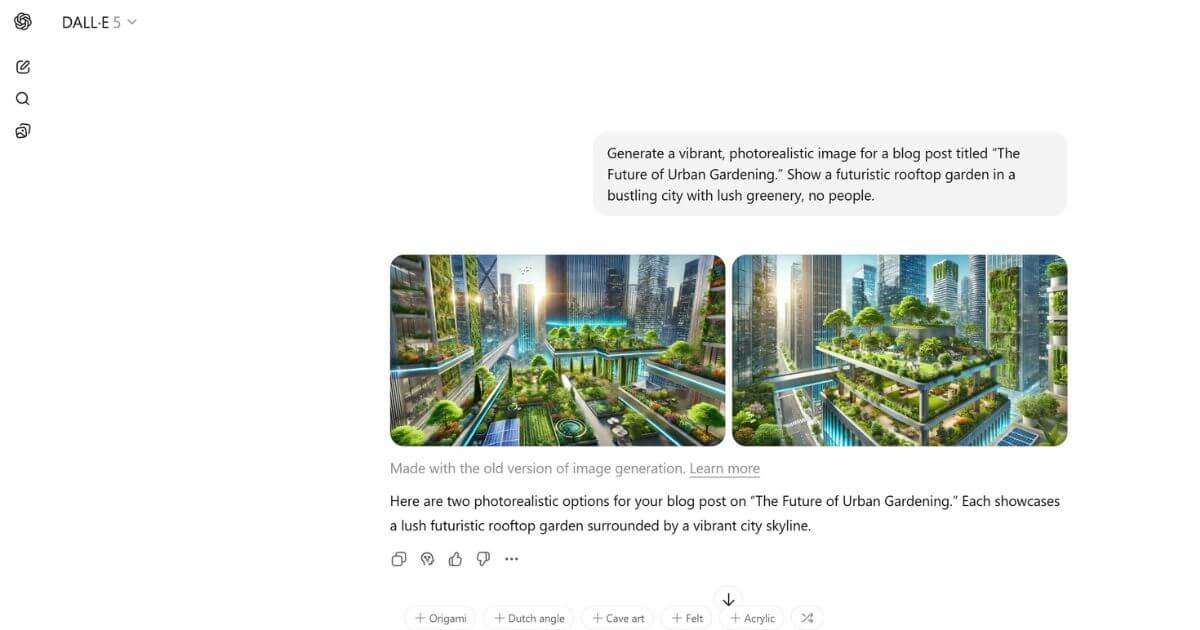 ChatGPT image creation