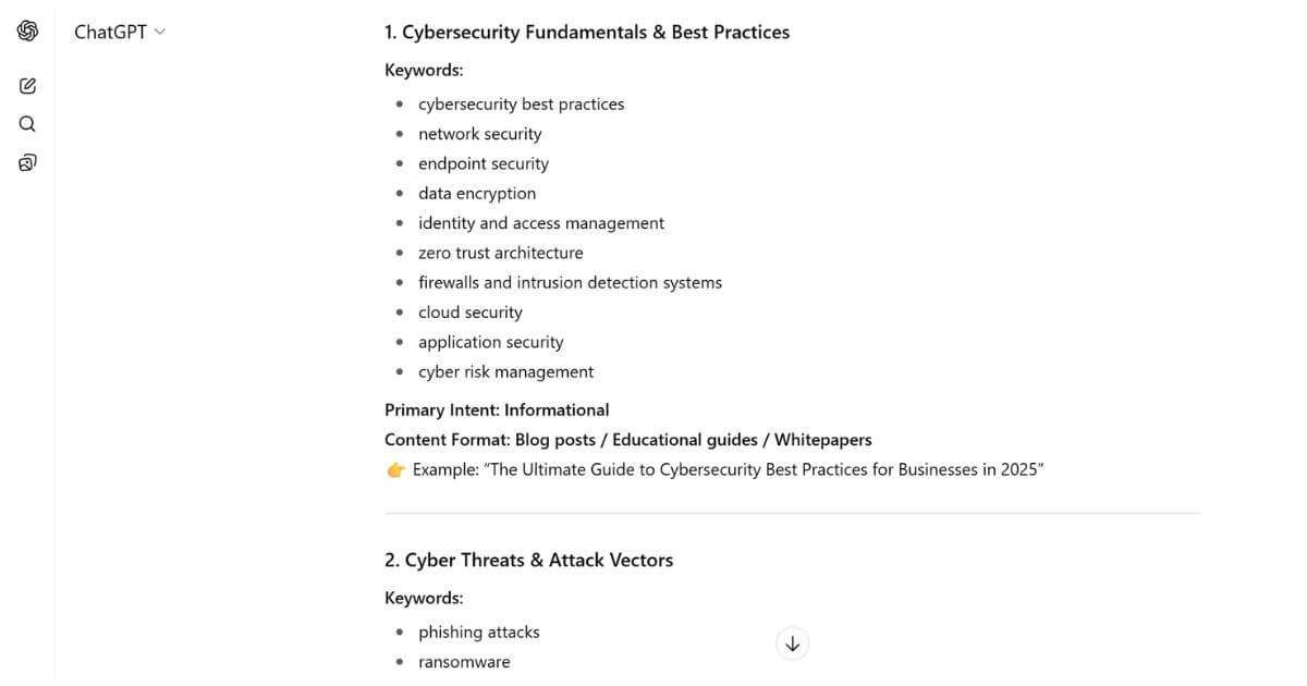 keyword clustering with ChatGPT