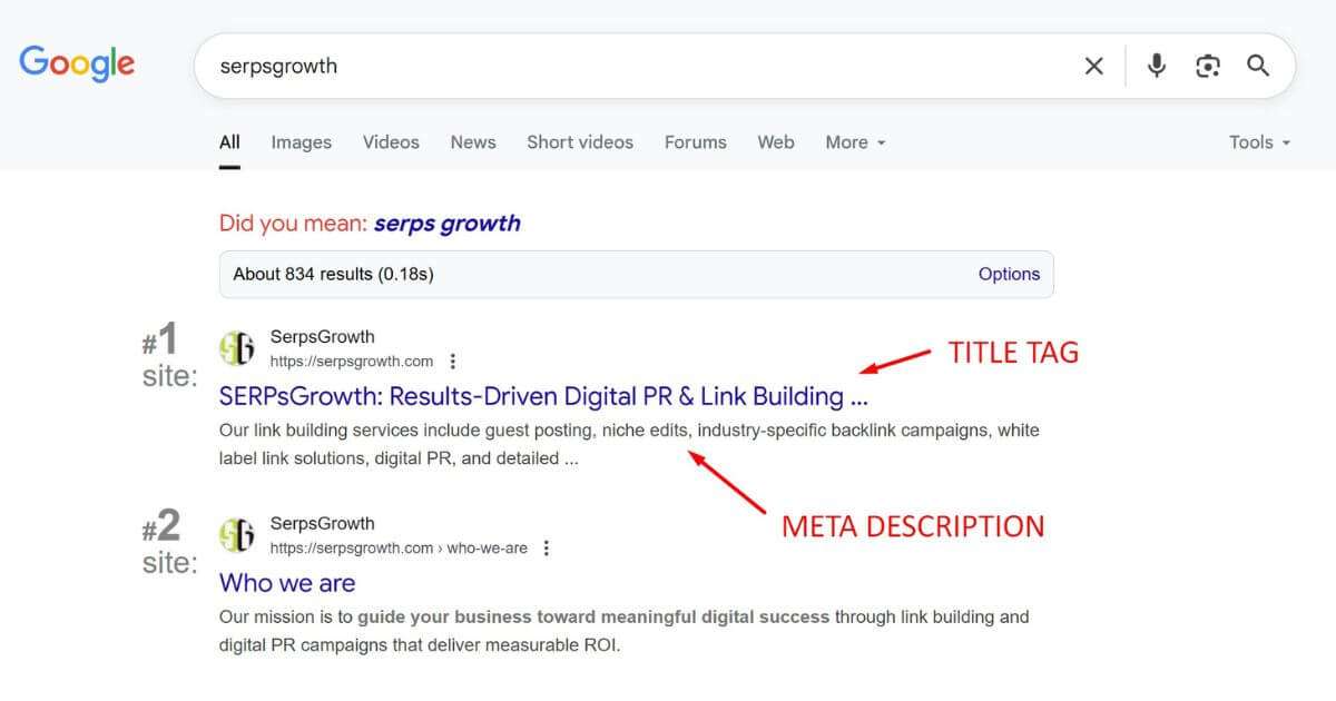 meta description example