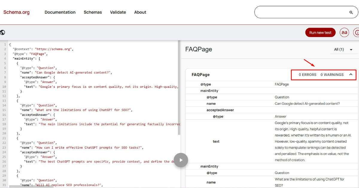 schema code validator