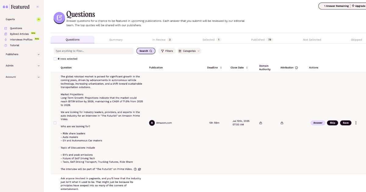 Featured platform example
