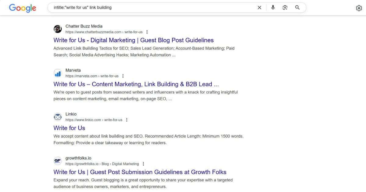 intitle search example