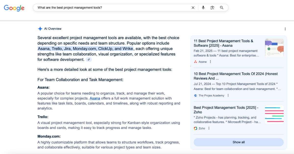 AI links to listicles