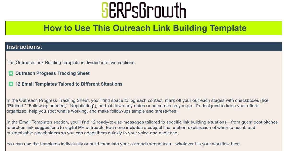 Оutreach link building template