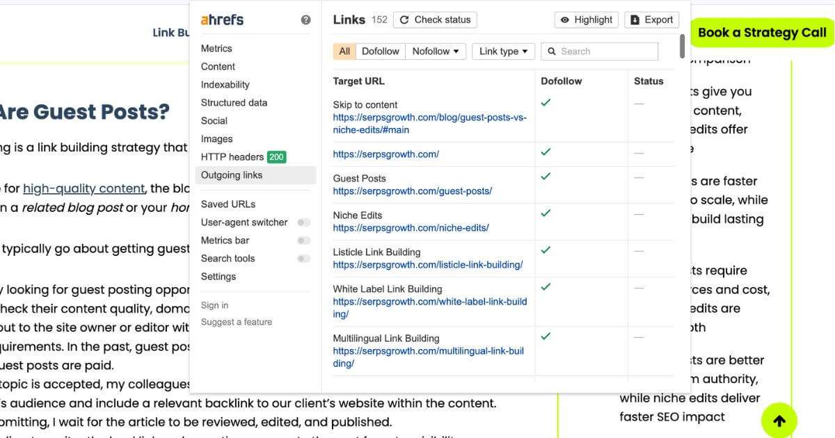 Ahrefs extension