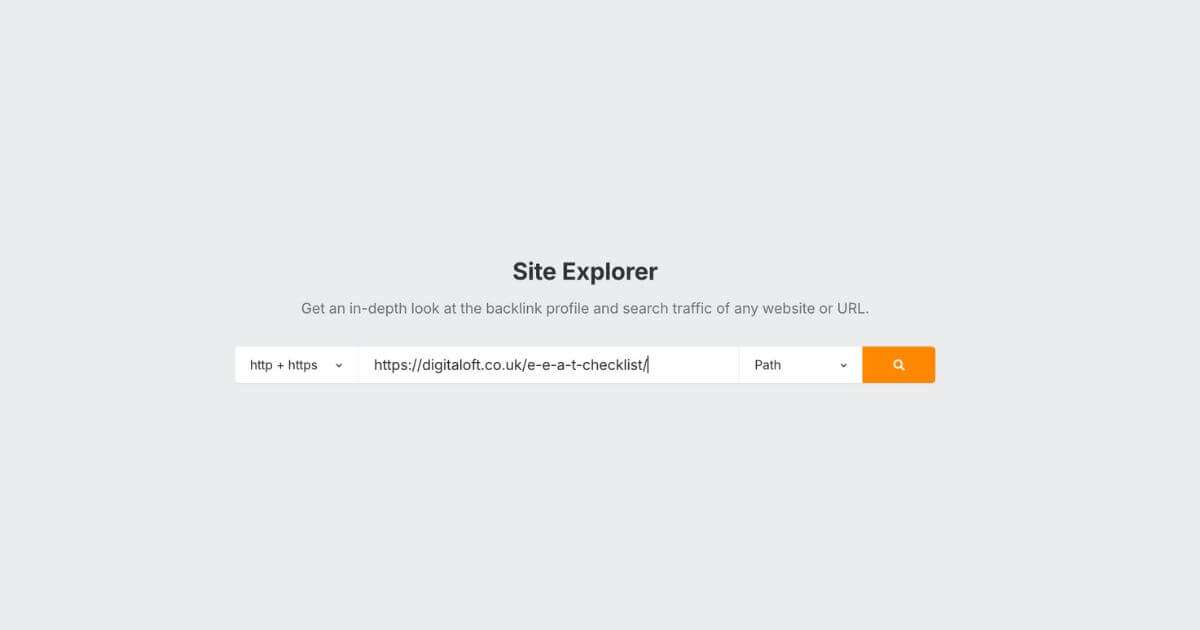 Ahrefs site explorer