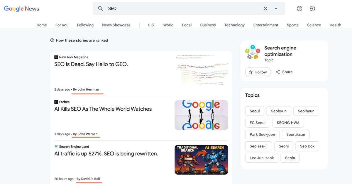 Google News Example