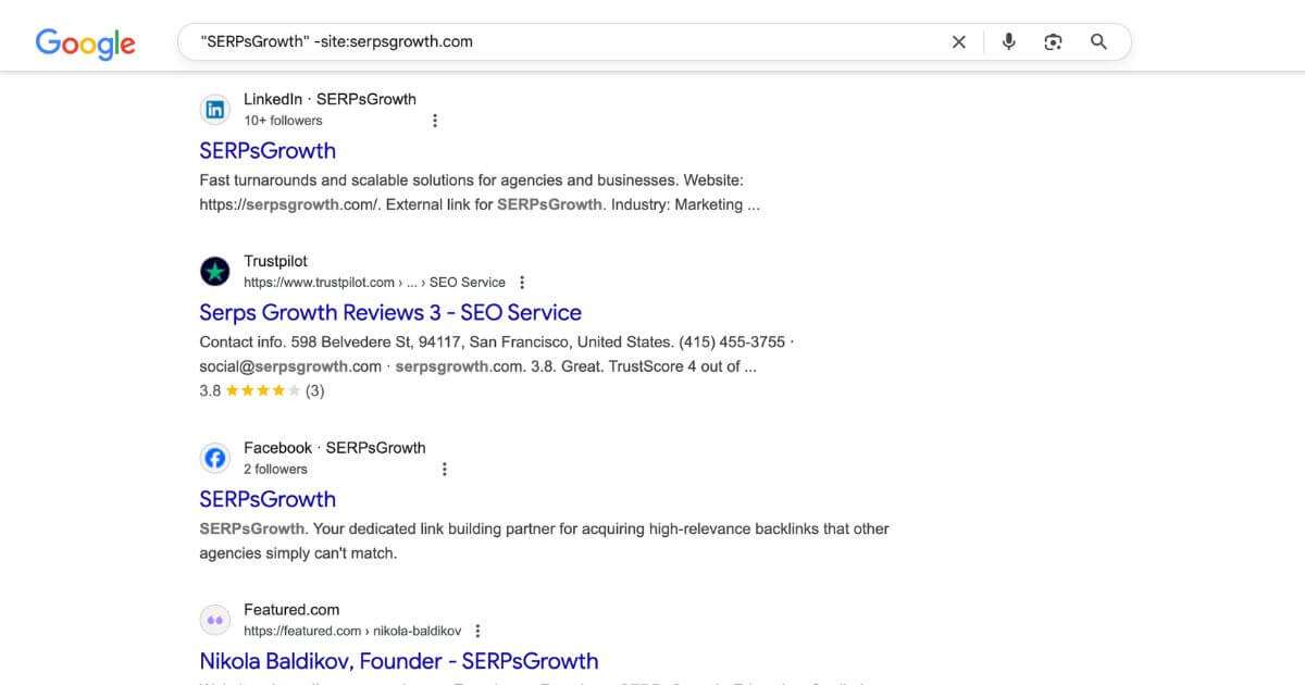 brand mentions search operators