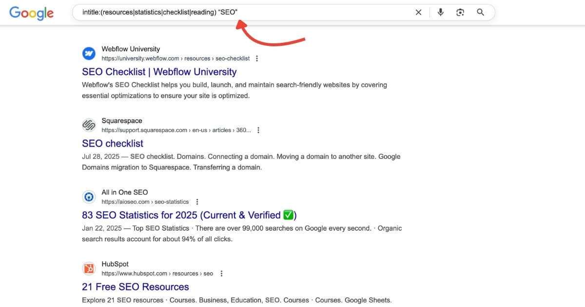 intitle search operator