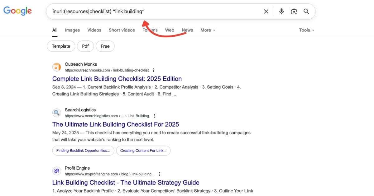 inurl search operator