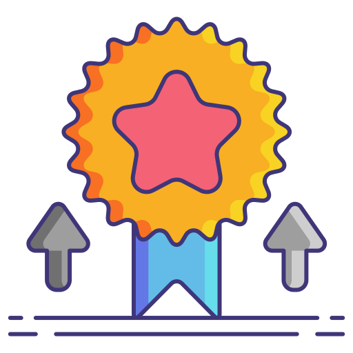 Award symbol with upward arrows