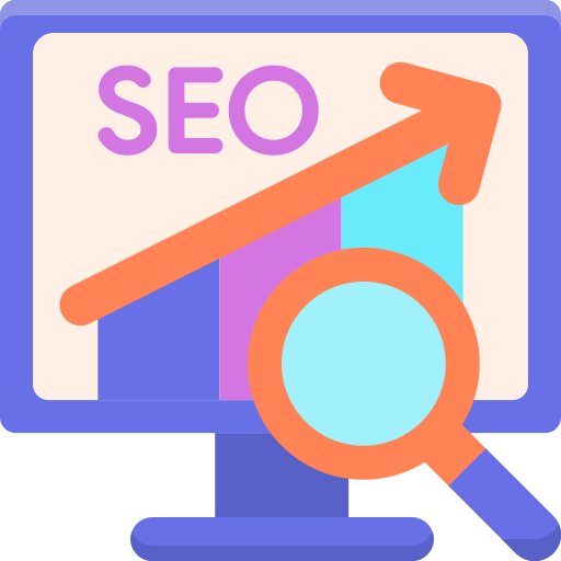 SEO growth chart with magnifying glass