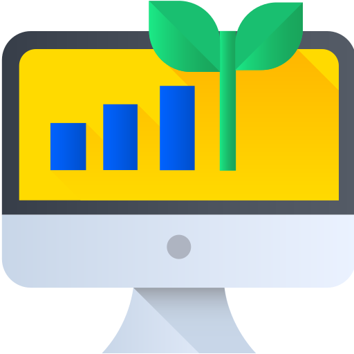 Growth chart with plant symbol