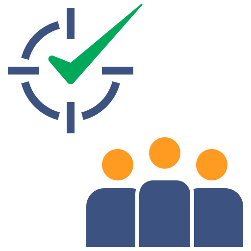 Target audience with checkmark symbol