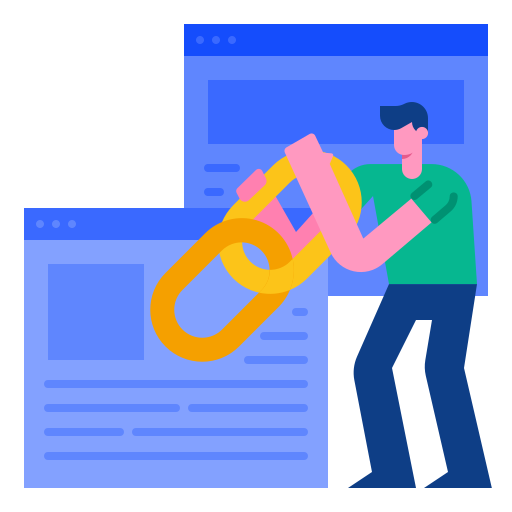 Person linking web pages visually