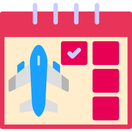Airplane icon on calendar design