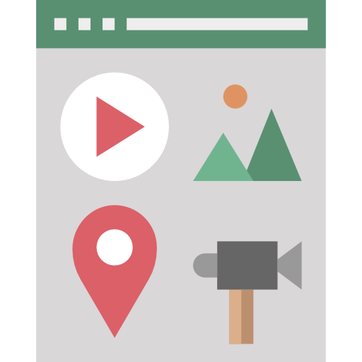 Icons for media and location features