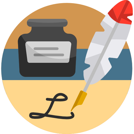 Ink bottle and quill pen