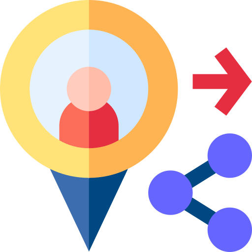 Location sharing icon with user