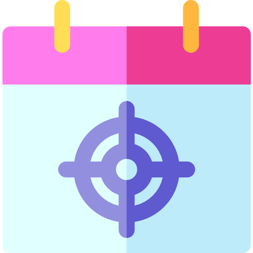 Calendar with target symbol